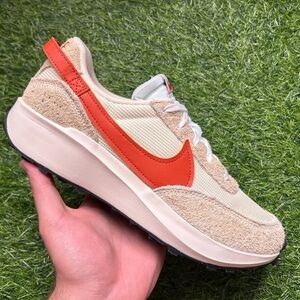 Nike Women's Beige and Orange Sneakers